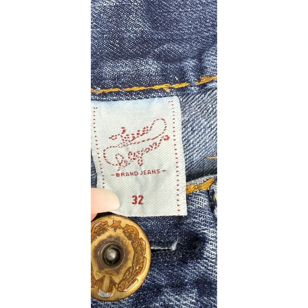 Vintage True Religion Joey Super T Jeans Mens Size 32 Dark Wash Button Fly Denim